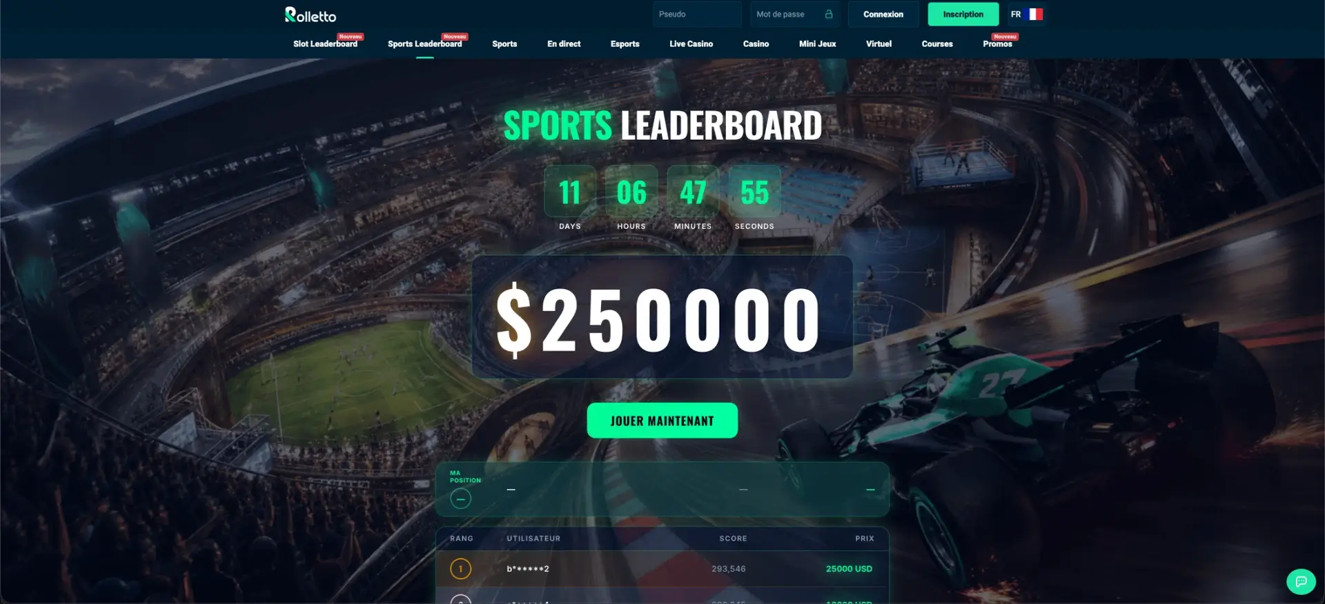 Classement Cyber Race des slots